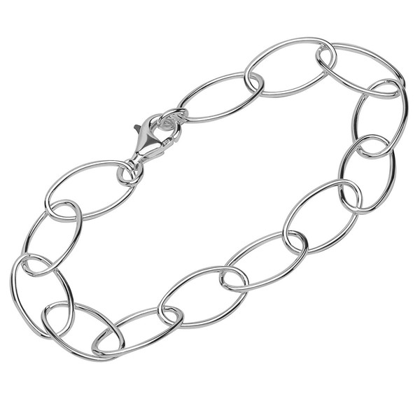 Armband 925 Sterling Silber 19Cm Langankerkette Rund Damen Design Armbandkette-image