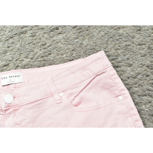 Lane Bryant Pink Bermuda Shorts Denim Zip Pockets Plus Size 20 Solid - Picture 6 of 7