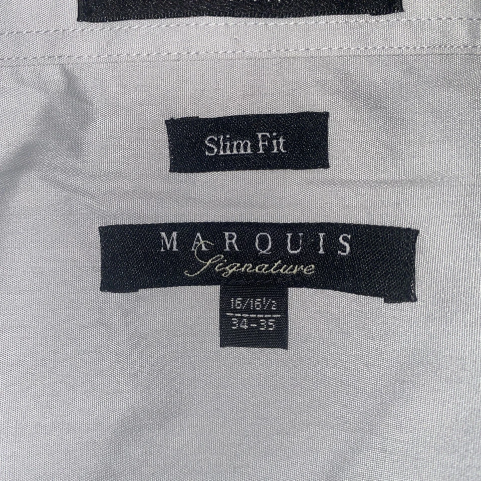 Camisa de vestir Marquis ajustada gris 161/2 34/5 totalmente nueva Foto 2 de 2