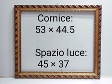 Cornice antica dorata barocca in legno intagliato oro con vetro per quadro foto