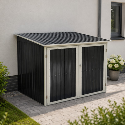 Fahrradgarage Fahrradhaus Schuppen Metall 4 m² Gerätehaus Anthrazit
