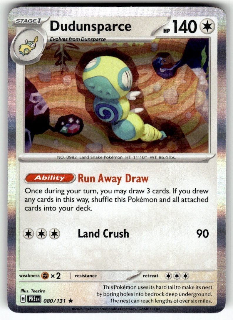 Pokemon Dudunsparce Holofoil 080/131 A3-6 NM