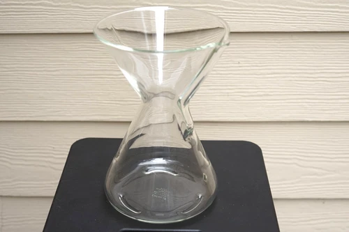 Vintage CHEMEX Pyrex Pour Over Glass Coffee Maker Carafe Green Stamp - No Collar