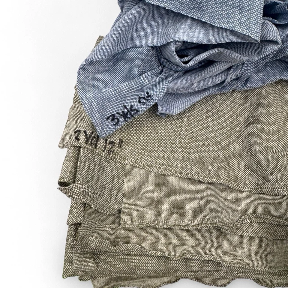 Paquete de tela tejida de algodón verde salvia y azul - 2 piezas, 2,5-3 yardas cada una Foto 3 de 4