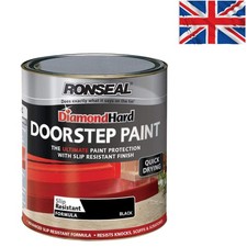 Diamond Hard Enamel Doorstep Paint - 750ml Black with Washable Semi-Gloss Finish