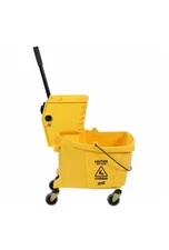 Genuine Joe Yellow Commercial Mop Bucket w/ Side Press Wringer – 25–36 Gallon