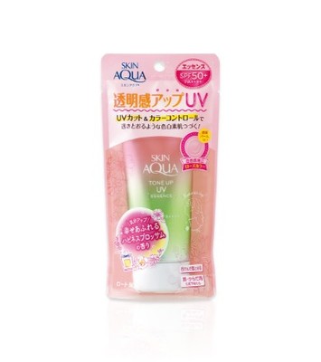 ROHTO Skin Aqua Tone Up UV Essence Aura Rose Sunscreen SPF50+PA++++ 80g