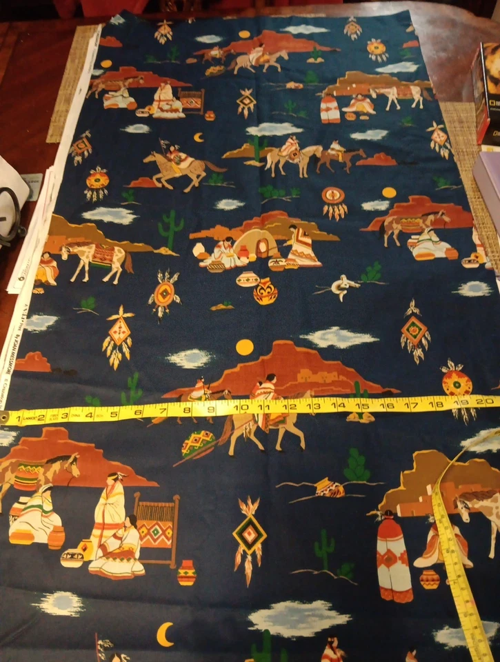 2 1/8 Yards+Cotton Fabric VIP Print Joan Messmore Cranston Print Works NEW  - Image 2 of 4