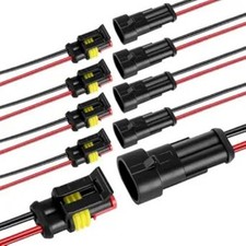 2 Pin Waterproof Wire Connector, 18AWG 10cm Male and Female Model: 2 Pin-5pack
