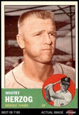 1963 Topps #302 Whitey Herzog Tigers HOF 7 - NM