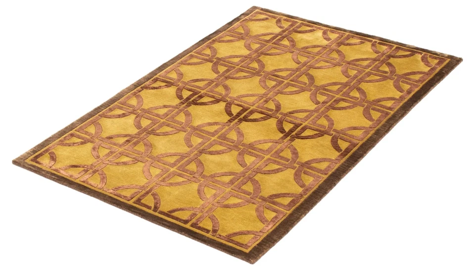 Hand-knotted Area Rug 3'5" x 5'6" Traditional Wool/Silk Oriental Carpet - Image 4 of 4