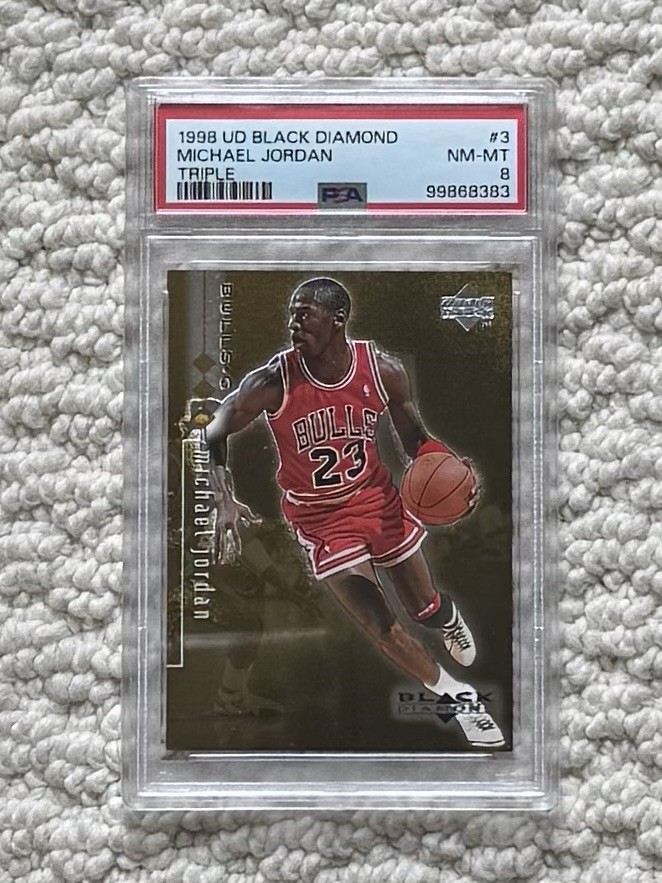1998-99 Upper Deck Black Diamond Triple  #3 Michael Jordan /1500 PSA 8 Low Pop.