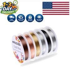 6 Rolls of 24 Gauge Copper Beading Wire - Perfect for Jewelry Crafting