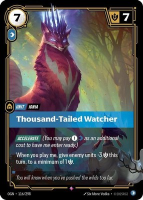 Riftbound Thousand-Tailed Watcher (116/353) Origins LP FOIL