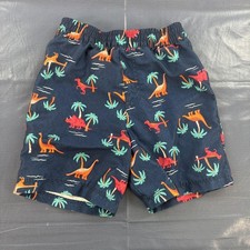 Wonder Nation Swim Trunks Boys 5T Blue Dinosaur Print Elastic Waist Mesh Lined