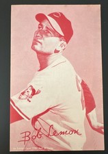 1980 An Exhibit Card Hall of Fame Reprints - Bob Lemon Red