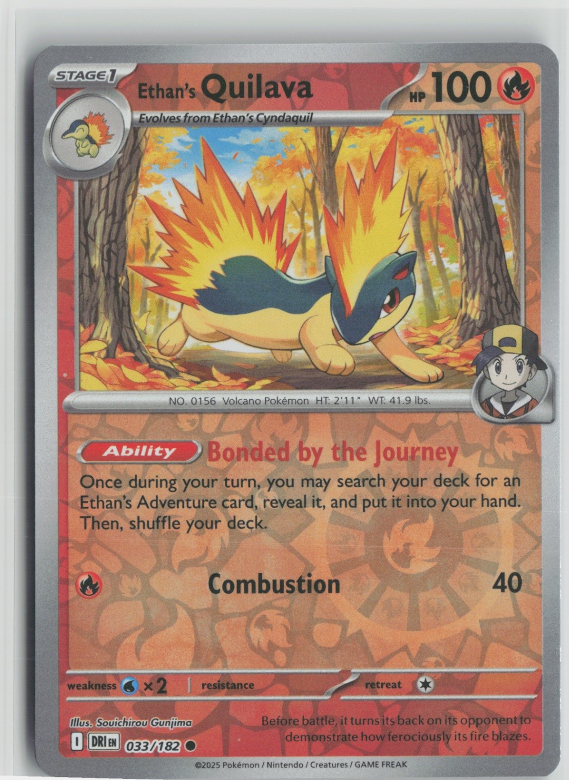 Ethan's Quilava 033/182 Common SV10: Destined Rivals NM Reverse Holo