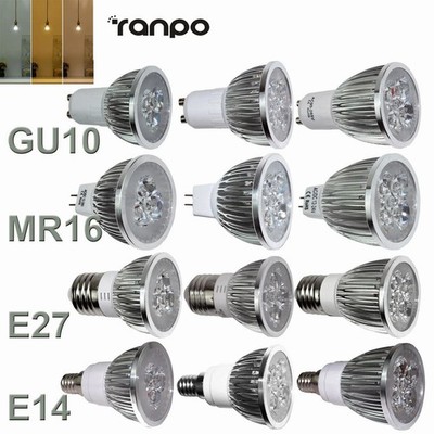 LED Spotlight Bulbs GU10 MR16 E27 E14 9W 15W 85-265V AC DC12V Warm White