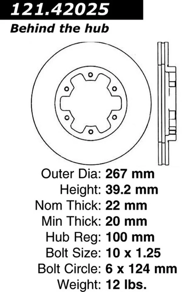 Rotor de freno estándar C-Tek Centric Parts 121.42025 para Nissan 720 83-85 Foto 3 de 4