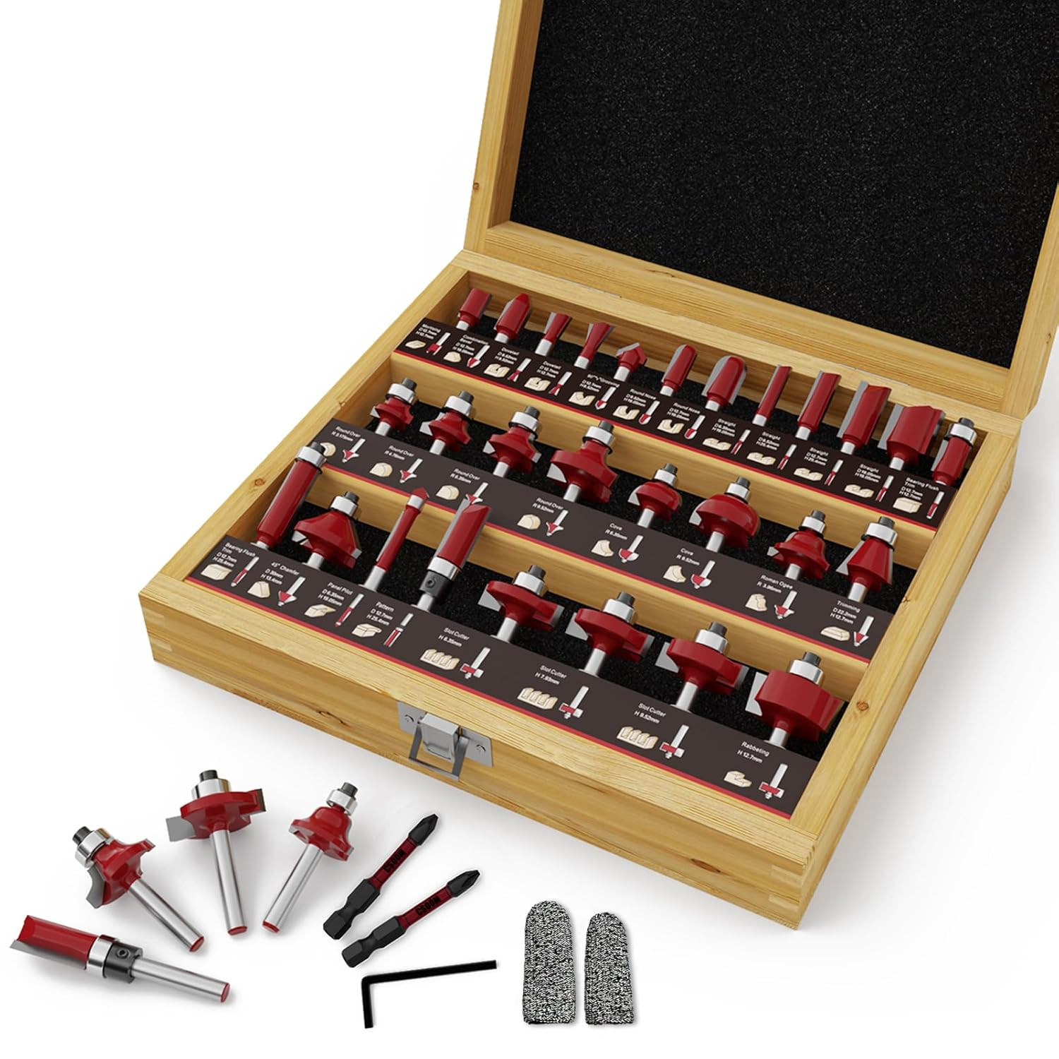 Kit 30 Pezzi Frese Verticali per Legno - Taglierina Professionale Widia