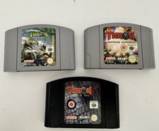 3x Nintendo 64 Turok Spiele - Dinosaur Hunter, Seeds Of Evil, Rage Wars - PAL N64