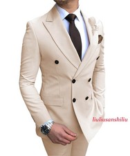 Mens Blazer Suit 2pcs/Set Business Party Dress Coat Pants Wedding Slim Fit