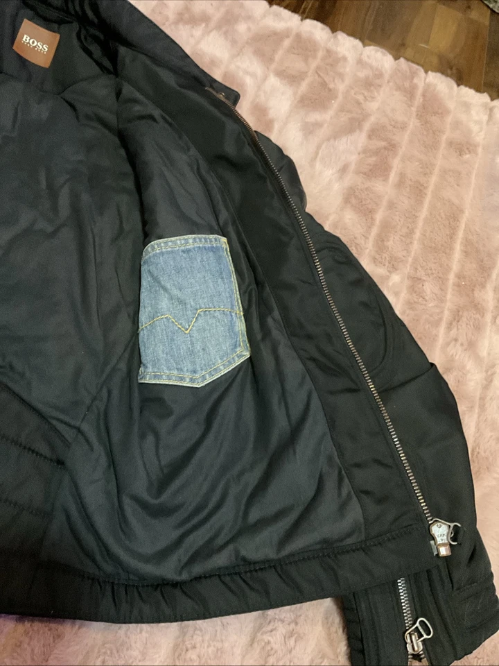 Vintage Boss Hugo Boss Motorcycle Jacket OLMAS Black Men’s Medium - Image 3 of 4