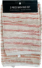 Idea Nuova Tufted Ombre-Stripe Cotton Blend 2-Pc. Bath Rug Set - Pink / White