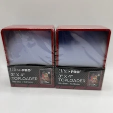 Ultra Pro 3X4 RED BORDER Toploaders 35pt 2 Packs of 25 for Standard Sized Cards