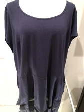Women’s Pure Energy Peplum T Shirt Top Size 4 Blue Zip Back