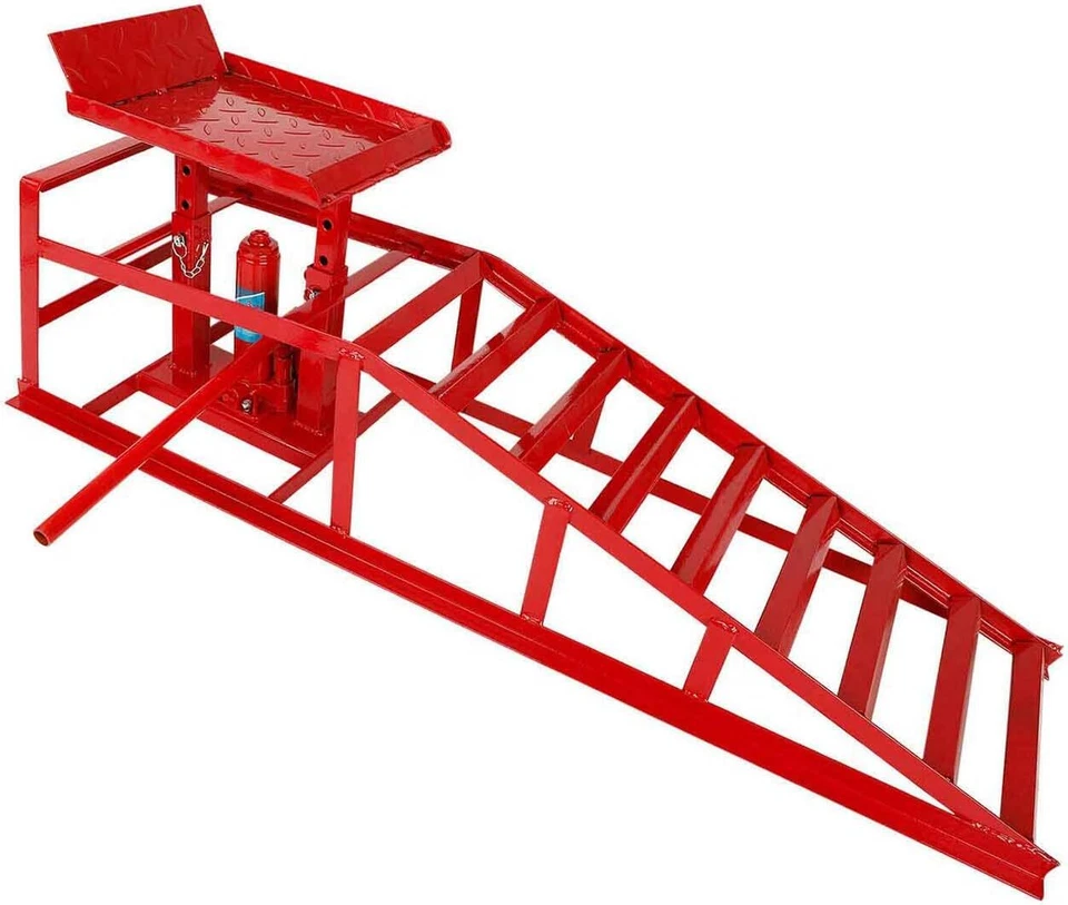 2 Pack Hydraulic Car Ramps 5T 11000lbs Low Profile Car Lift Service Ramps Truck - Image 3 of 4