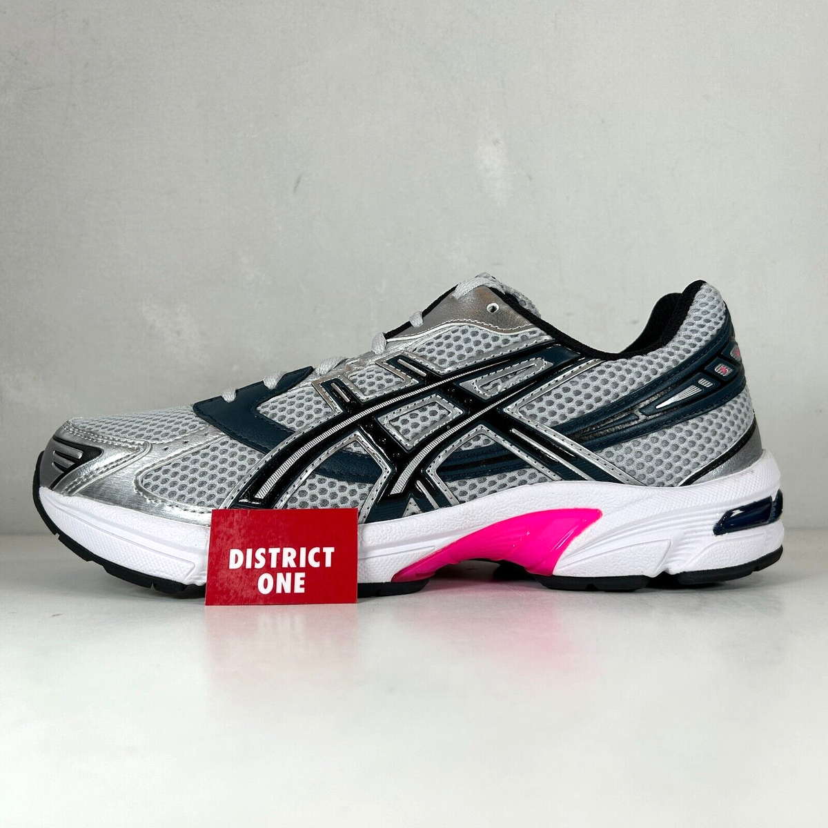 Wmns ASICS Gel 1130 Silver Navy Pink - Size 10.5 W / 9.5 M