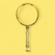 Handheld 90mm Mira Royal Detective Gold Plated Magnifying Glass for Children