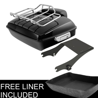 Chopped Trunk Pad Mounting Rack Fit For Harley Touring Road Glide King 97-08 US