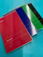 4 Staples Steno Books, 6" x 9" Gregg Ruled, Green 80 Sheets Each Pad Note Paper