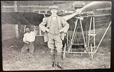 Mint France RPPC Real Picture Postcard Early Aviation Audemars Damoiselle Plane
