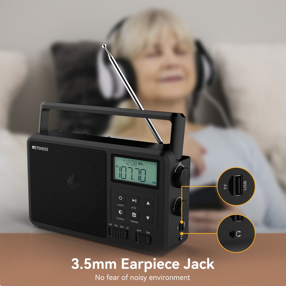 TR638 Portable Shortwave Radio AM FM Radio With Bluetooth TF/USB For ...