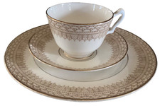 Crown Staffordshire Fine Bone China Trio-Plate, Saucer, Teacup  Lattice    220