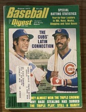 Baseball Digest August, 1974 The Cubs Latin Connection Manny Trillo-Ivan DeJesus