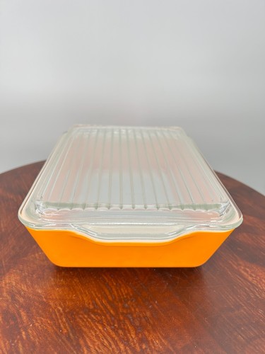 PYREX CITRUS DAISY ORANGE & YELLOW Refrigerator Dish Set-6 Pc. with Glass Lids - Picture 10 of 21