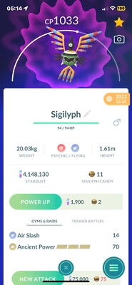 Pokemon Go  #561 Sigilyph *Regional Rare*Gifts/Friendship Included