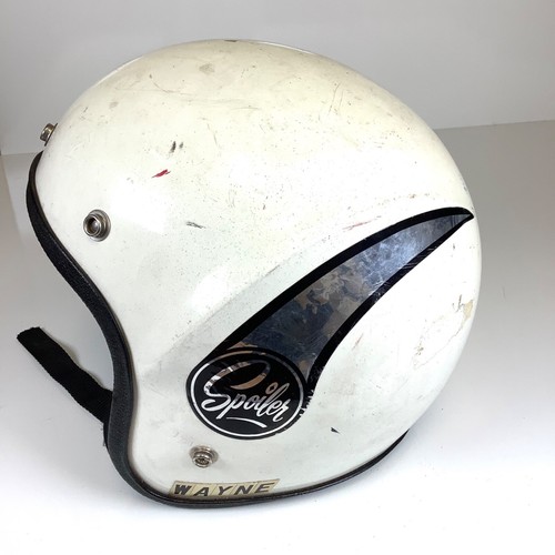 Vtg 1970s White S-80-72 Lear Siegler Spoiler Red Motorcycle Helmet USA Sz XS - Imagen 2 de 6