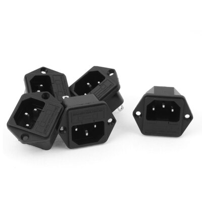 Sourcing Map IEC320 C8 Netzstecker 250V 2.5A – 3 Stück, Schwarz, Schraubmontage