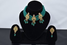 Gold Plated Latest Stylish Fancy Choker Traditional Pearl Necklace Jewellery Set