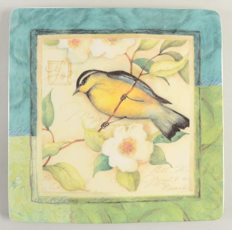Certified International Morning Song Square Salad Plate 8897742