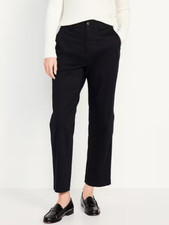 Old Navy OGC Chino Ankle Pants Womens S Petite Black High Rise Stretch NEW