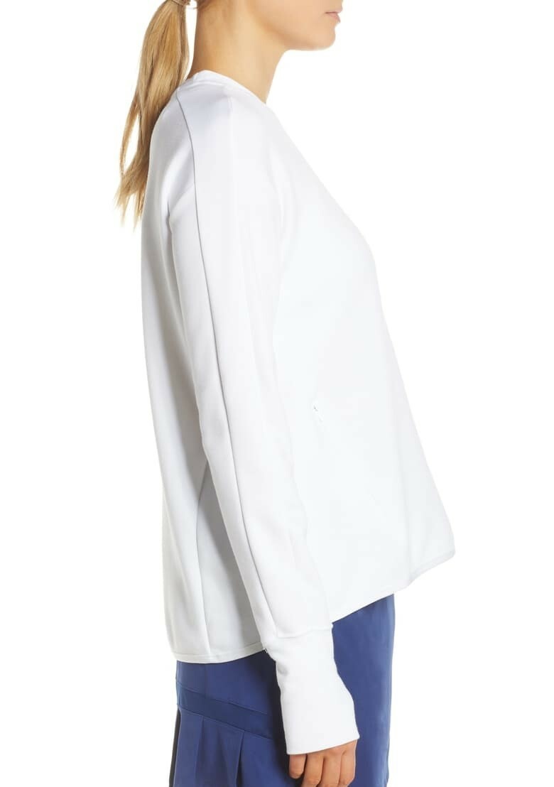 Sサイズ Nike 168014 Womens Crew Neck Long Sleeve Pullover Sweater White