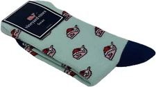 Vineyard Vines Girls Crystal Blue Crew Pima Cotton Santa Whale Casual Socks OS