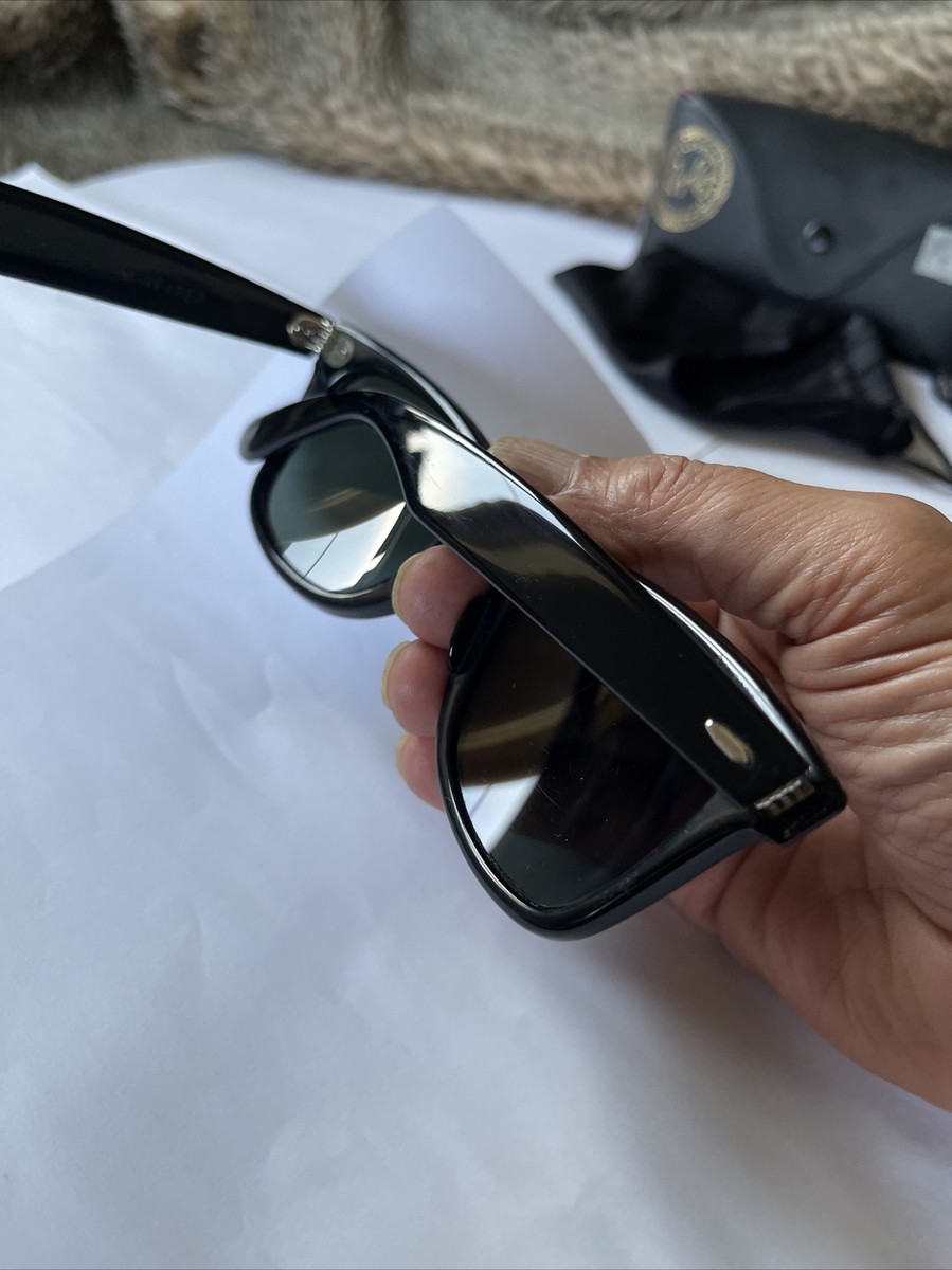 RAY-BAN B&L U.S.A WAYFARER SHINY BLACK G-15 GLASS 5022 VINTAGE 80s