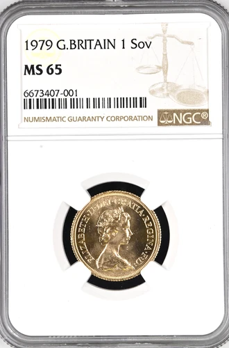 1979 Gold Sovereign Elizabeth NGC MS65 Great Britain Uncirculated